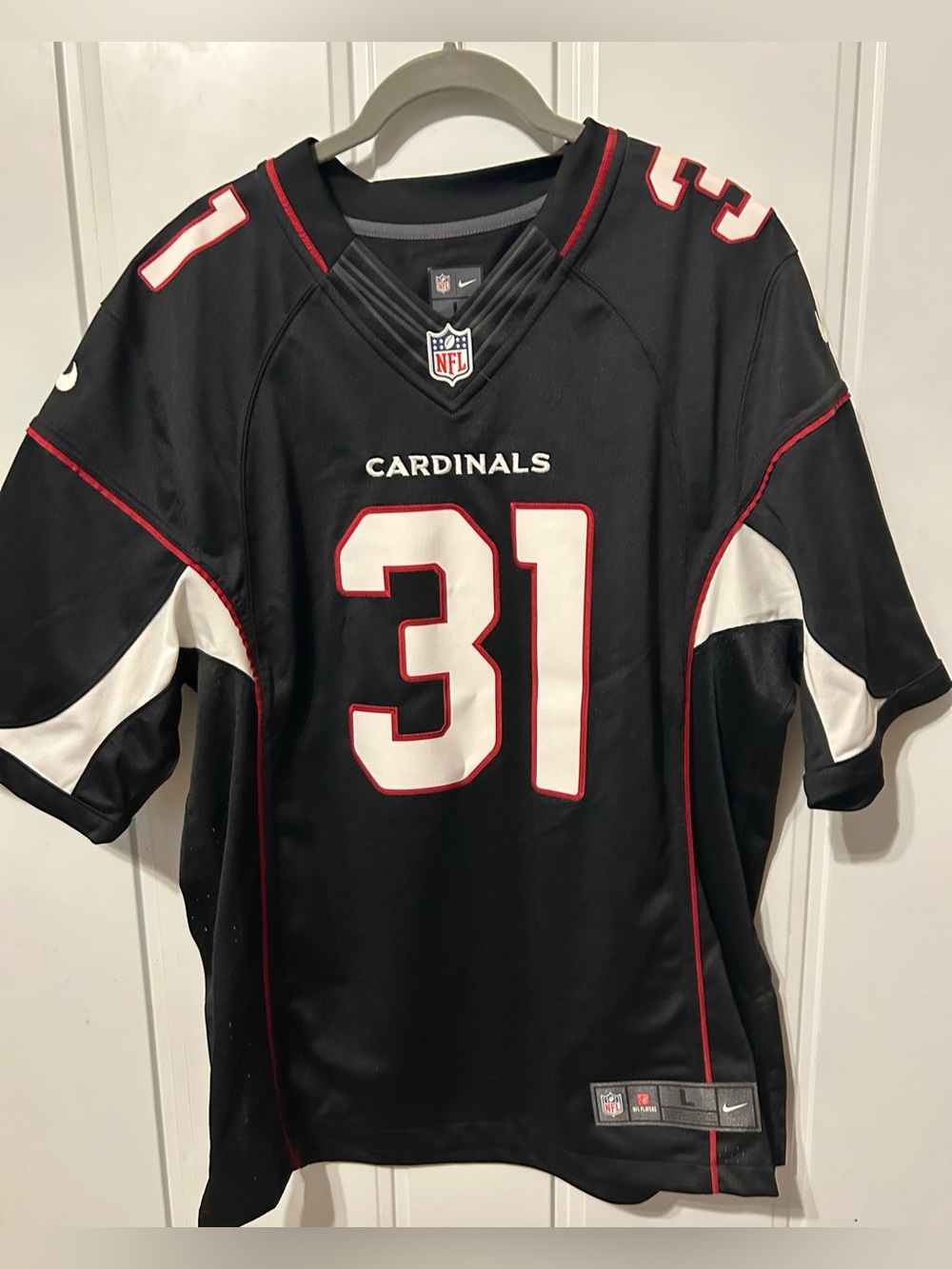 Nike Arizona Cardinals #31 Black and White Football Jersey